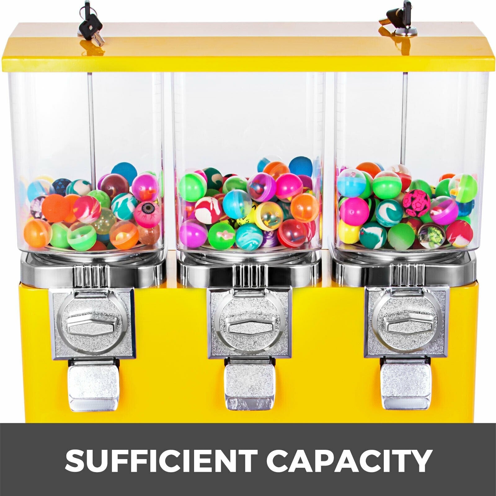 Commercial Triple Candy Gumball Vending Machine Dispenser With Keys ...