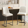 Counter Height Bar Stools Set Upholstered Padded Barstools with Back