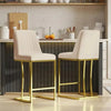 Counter Height Bar Stools Set Upholstered Padded Barstools with Back