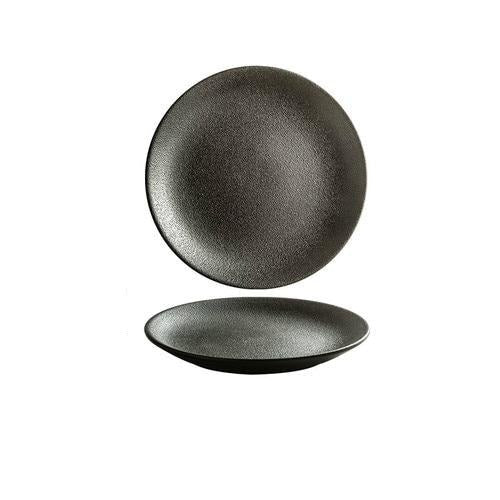 Simple Western Plate Layout Creative Frosted Black Western Plate Simple Fashion Ceramic Plate ...