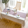 Creative Plaid Decorative Linen Tablecloth With Tassel