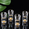 Crystal Liquor Spirits Shot Glass Box Gold Thick Bottom Wine Glasses