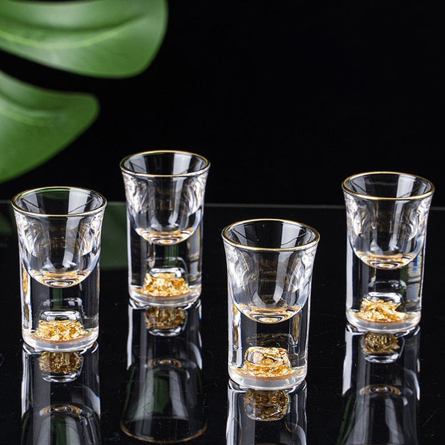 Crystal Liquor Spirits Shot Glass Box Gold Thick Bottom Wine Glasses –  Kitchen Groups