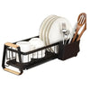 Detachable Kitchen Dish Drying Rack Dish Drainer with Wooden Handle
