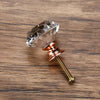 Diamond Crystal Glass Cabinet Knobs Drawer Wardrobe Pull Handle-Handles-Kitchen Groups-30mm Rose Gold Base-Kitchen Groups