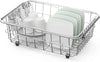 Dish Drainer with Stainless Steel Over Inside Sink-Adjustable Drainer