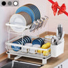 Dish Rack Dish Drying for Kitchen Counter Dish Drainer with Drainboard