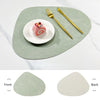 Double-Sided Anti-Slip Cowhide Leather Water-Drop Placemat Table Mat