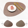 Double-Sided Anti-Slip Cowhide Leather Water-Drop Placemat Table Mat