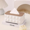 Elegant Large Capacity Tissue Box Holder with Solid Wooden Lid
