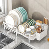 Expandable Dish Drying Rack with Drainboard Kitchen Counter Organizer