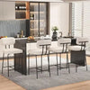 Fabric Counter Bar Stools with Back and Metal Legs Footrest Set of 4