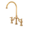 Fashion Kitchen Faucet Antique Dual Handles Brass Water Mixer Faucet