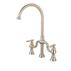 Fashion Kitchen Faucet Antique Dual Handles Brass Water Mixer Faucet