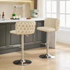 Faux Leather Swivel Bar Stools Set of 2 Tufted Wingback Counter Chair