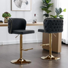 Faux Leather Swivel Bar Stools Set of 2 Tufted Wingback Counter Chair