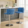 Faux Leather Swivel Bar Stools Set of 2 Tufted Wingback Counter Chair