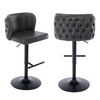 Faux Leather Swivel Bar Stools Set of 2 Tufted Wingback Counter Chair