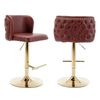 Faux Leather Swivel Bar Stools Set of 2 Tufted Wingback Counter Chair