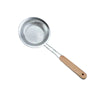 Fine Mesh Stainless Steel Strainer Wooden Handle Kitchen Filter Spoon