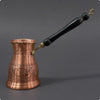 Hand-Engraved Copper Cezve Turkish Coffee Pot with Wooden Handle