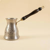 Hand-Engraved Copper Cezve Turkish Coffee Pot with Wooden Handle