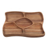 Irregular Oval Solid Wood Pan Plate Saucer Tableware Set