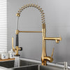 Kitchen Faucet Brass Pull-Out Faucet Dual Swivel Hot Cold Water Tap