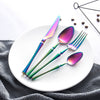 Kitchen Groups 4pcs Set Cutlery Set Stainless Steel Dinnerware Set Tableware