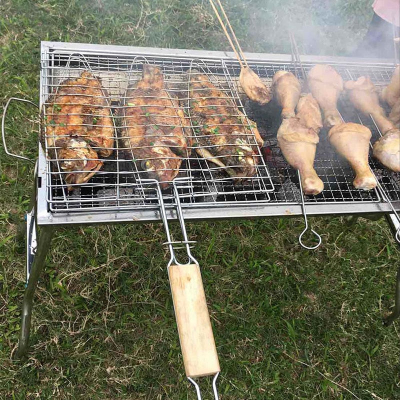 Kitchen Groups Steel Non-Stick Coating Grill Net Barbecue Grilling Fis