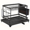 Large Capacity Double-Layer Kitchen Dish Drying Rack Drainage Organizer