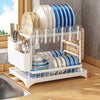 Large Capacity Double-Layer Kitchen Dish Drying Rack Drainage Organizer