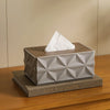 Large Capacity Ripple Tissue Box Holder with Solid Wooden Lid