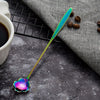 Long Handle Flowers Heart Shape Coffee Spoon Kitchen Drink Tableware