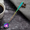 Long Handle Flowers Heart Shape Coffee Spoon Kitchen Drink Tableware