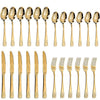 Luxury Cutlery Sets Silverware Kit Vintage Carved Tableware Set