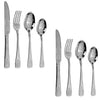 Luxury Cutlery Sets Silverware Kit Vintage Carved Tableware Set