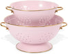 Metal Colander Strainer Baskets with Handles and Solid Base Set of 2