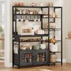 Microwave Stand Storage Shelves Kitchen Bakers Rack with Power Outlet