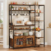 Microwave Stand Storage Shelves Kitchen Bakers Rack with Power Outlet