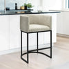 Modern Barrel Bar Stools with Backrest and Arms Faux Leather Accent