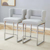 Modern Velvet Bar Stools with Square Open Backrest Gold Metal Frame