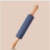 Non-Stick Silicone Rolling Pin with Wooden Handles Baking Dough Roller