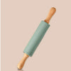 Non-Stick Silicone Rolling Pin with Wooden Handles Baking Dough Roller