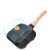 Nonstick Egg Frying Pan with Lid Kitchen Breakfast Grill Skillet
