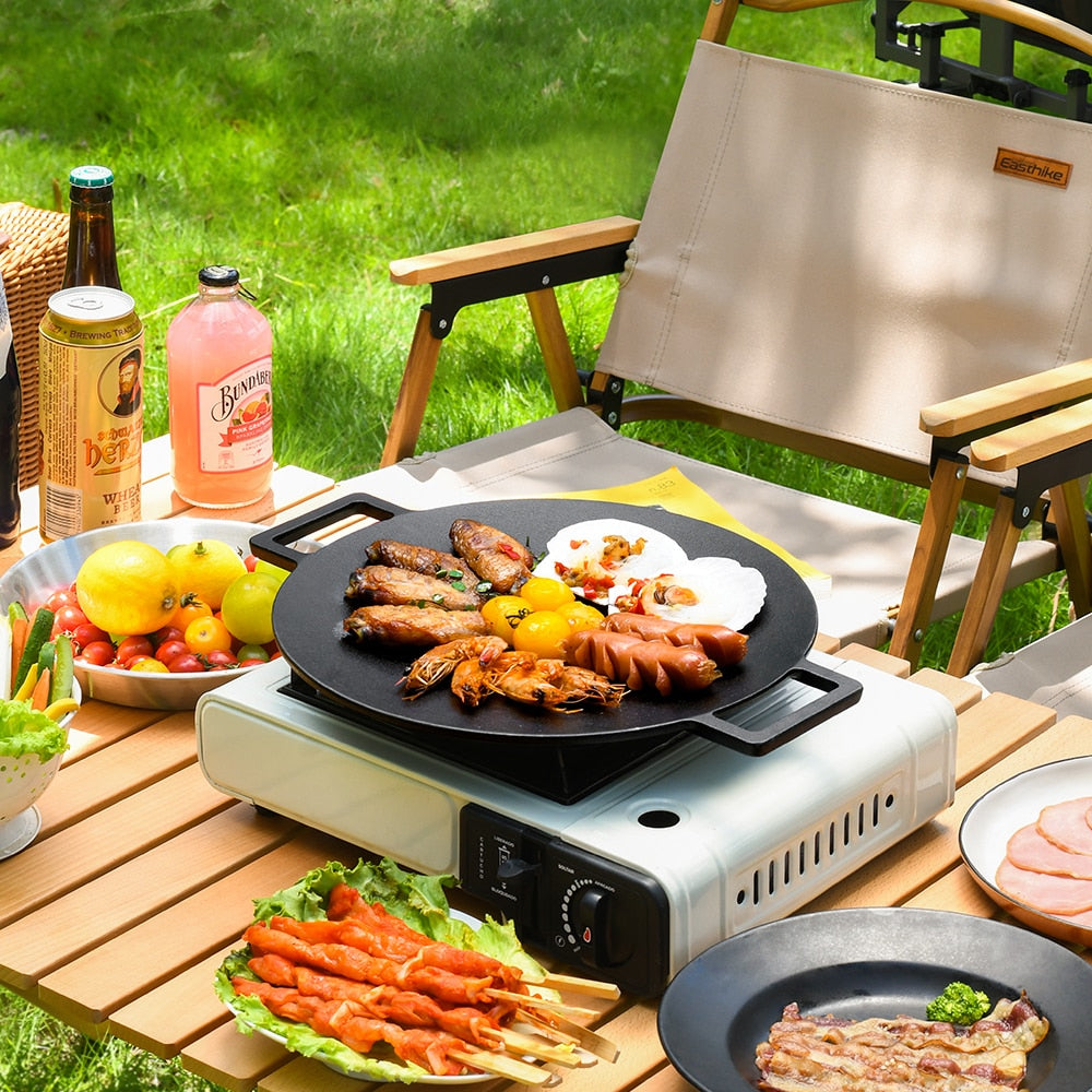 Outdoor Rectangular Frying Pan Nonstick Frying Pan Outdoor Cast Iron BBQ Plate Camping Grill Pan ...