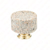 Nordic Marble Cabinet Knobs Aluminum Base Single Hole Drawer Pulls