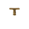 Brass French Style T-Bar Knob Elegant Wardrobe Drawer Furniture Handle