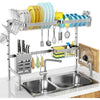 Over The Sink Dish Drying Rack 2 Tier Length Adjustable Dish Drainer