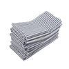 Plain Striped Cotton Linen Blend Table Napkins Set of 12 Cloth Napkins